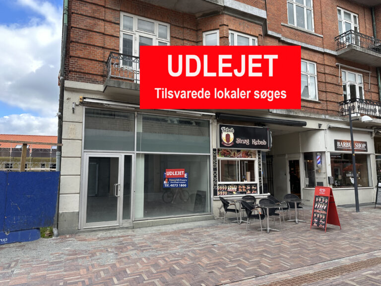 UDLEJET : Hillerød Slotsgade 8 – 99 m2 butik – 103 m2 god kælder